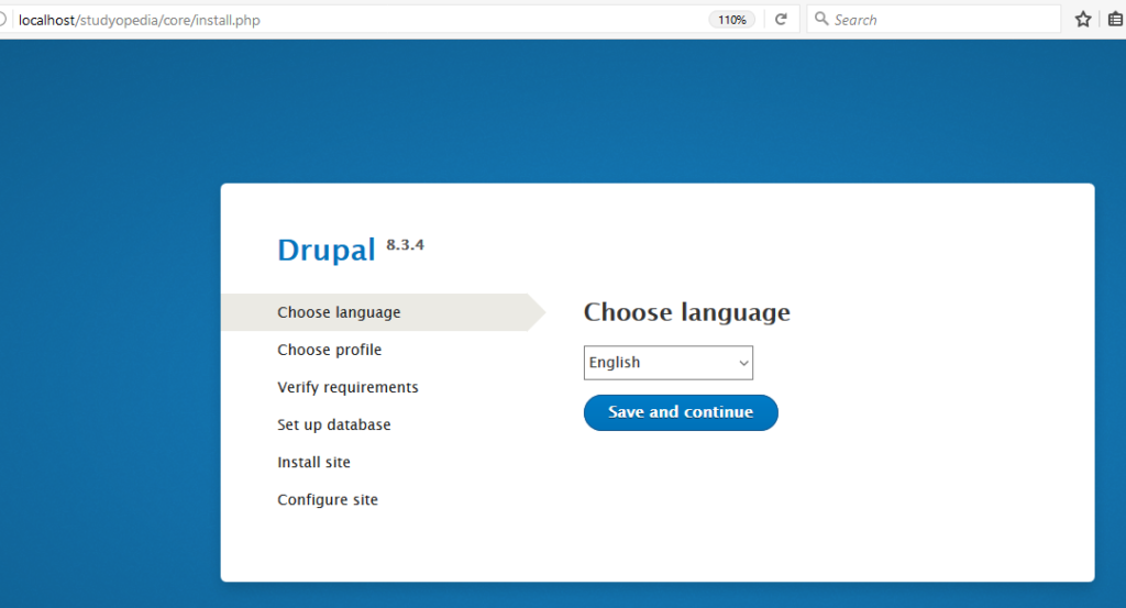 Drupal Installation On Localhost With Xampp Studyopedia