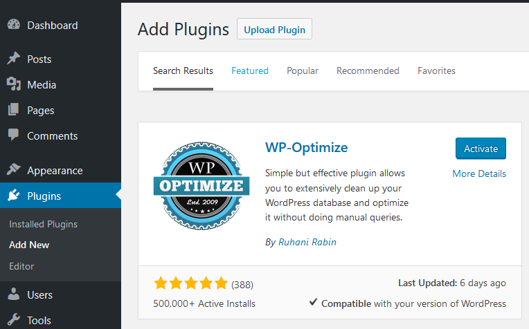 Activate WordPress plugin