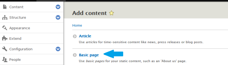 And New Drupal Page Studyopedia