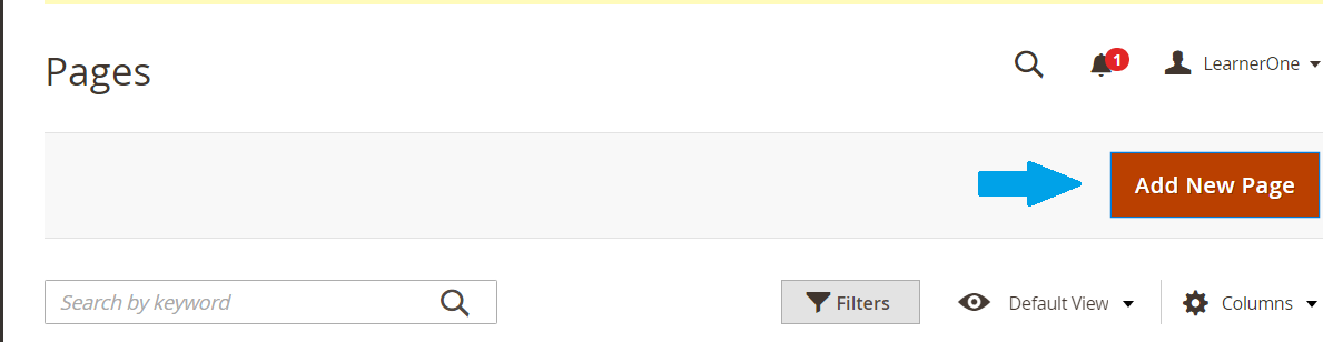 Add new Magento Page