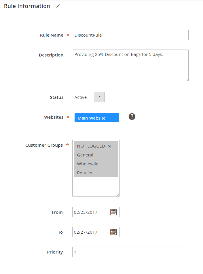 Add Rule Information for Magento Catalog Price rule