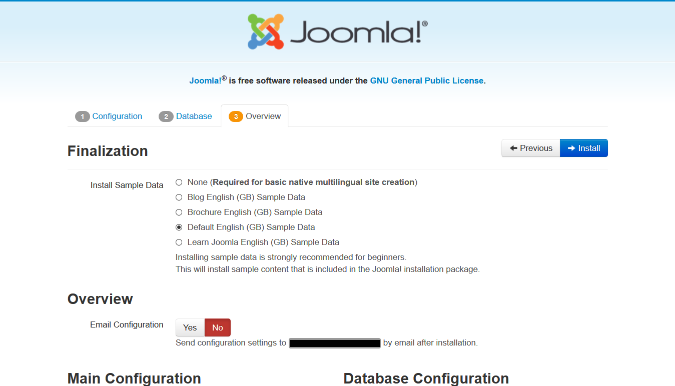 Adding final details for Joomla installation