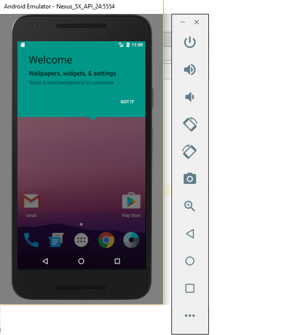 Android Emulator running