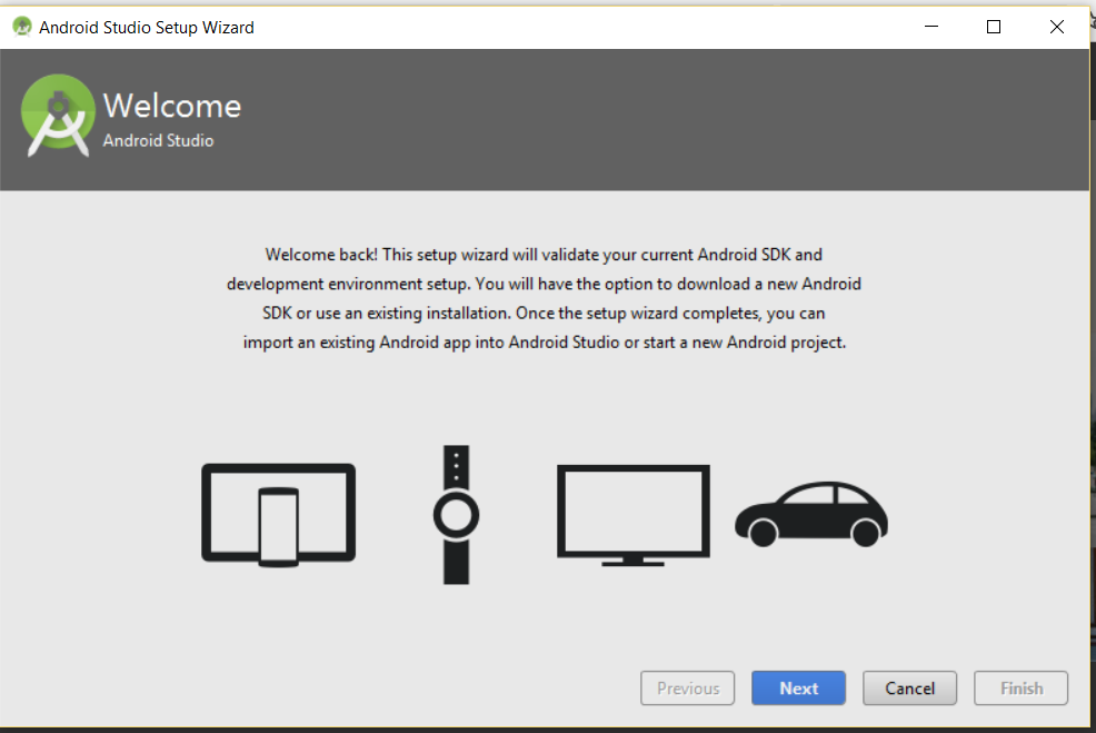 Android Studio setup wizard