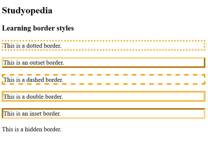 CSS Border Styles