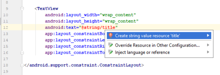 Creating Android string value resource