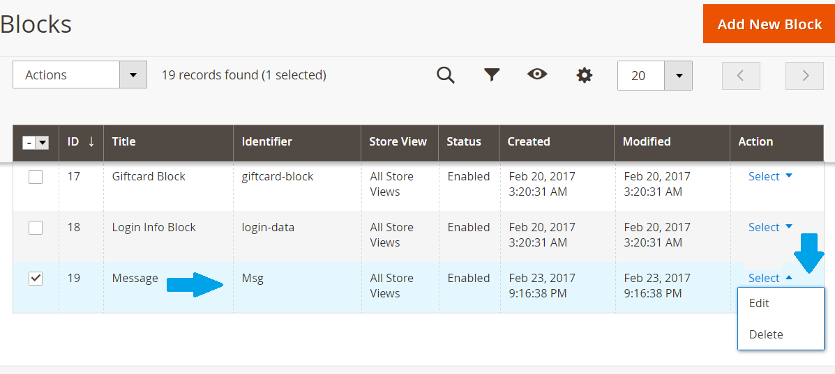 Delete Magento block message