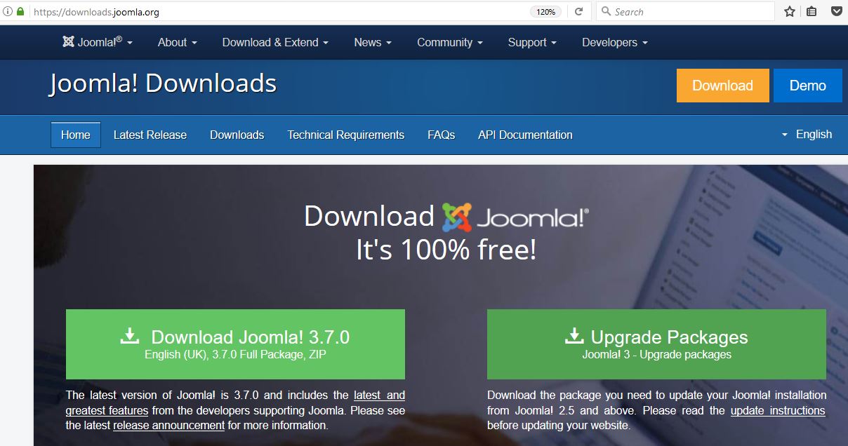 Download link for Joomla