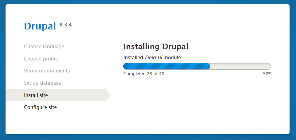 Drupal getting installed