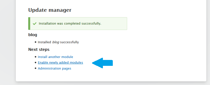 Enable newly added Drupal module