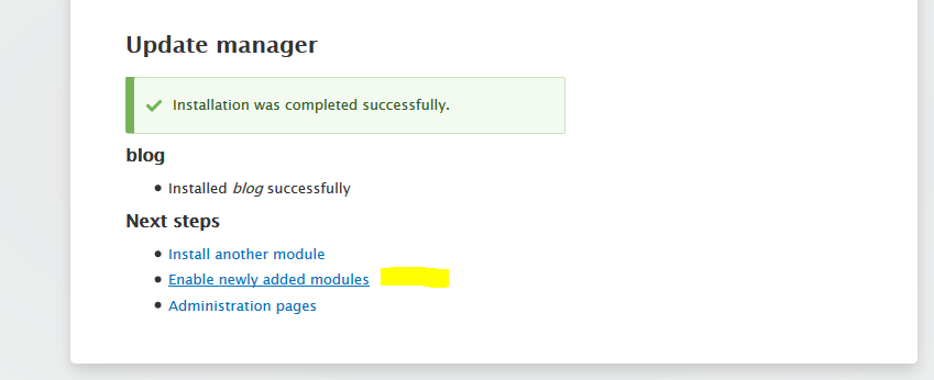 Enable newly added Drupal modules