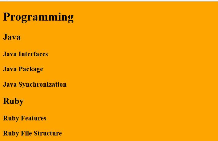 HTML5 headings