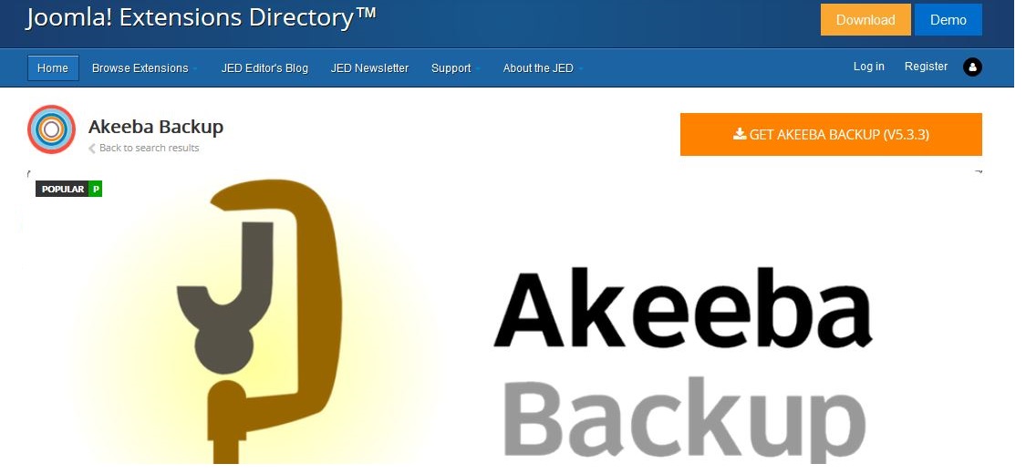 Installing Joomla Backup Extension Akeeba