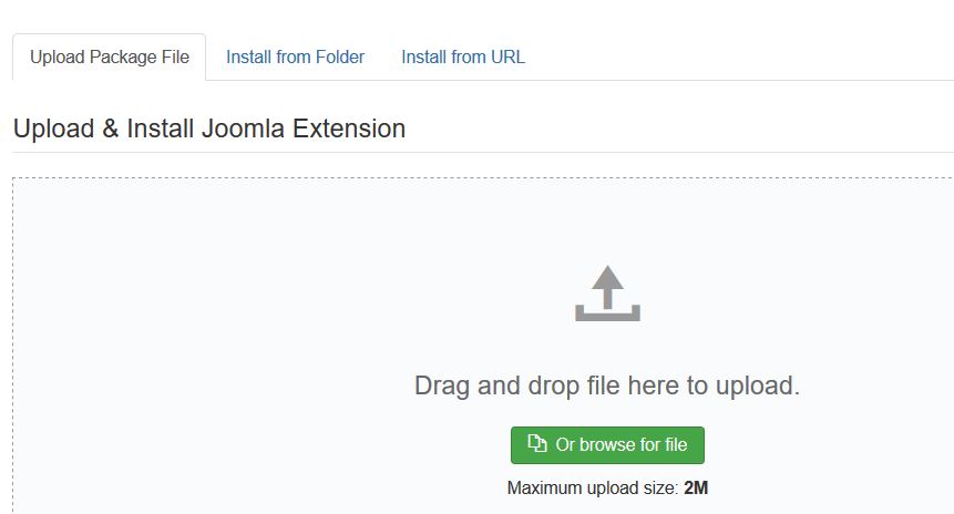 Joomla Extensions Installation options