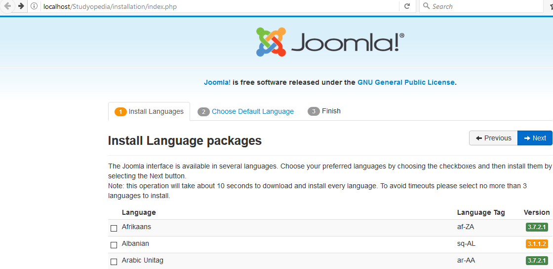 Joomla Extra Language option
