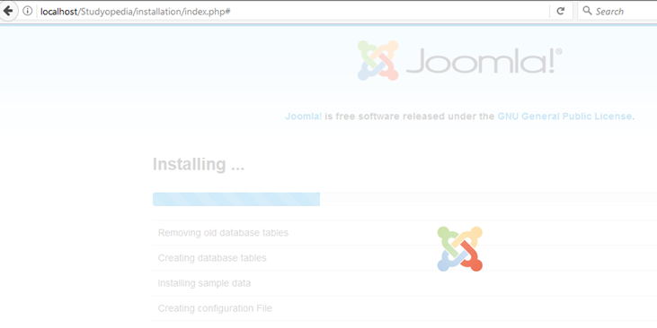 Joomla Installation Stops Error