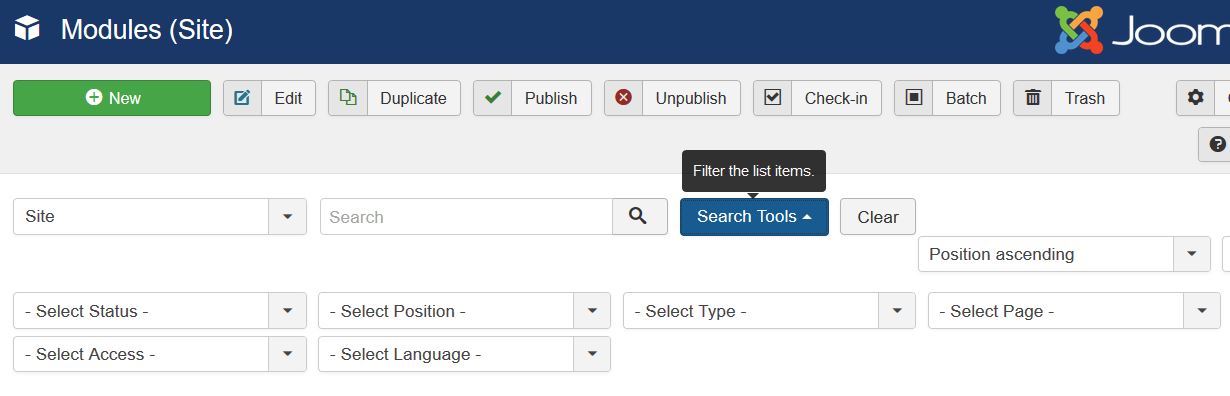 Joomla Modules Search Tools