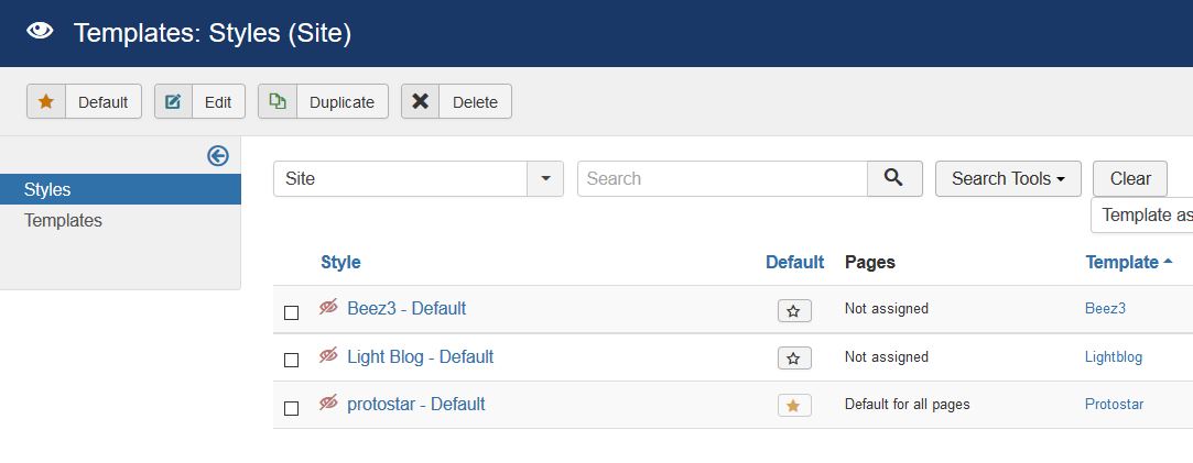 Joomla default templates updated