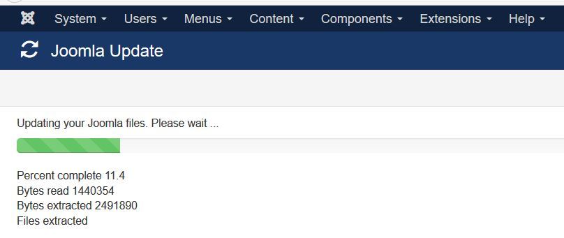 Joomla version updating