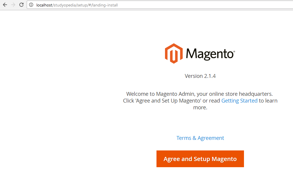 Magento installation started