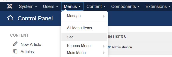 Manage Joomla Menus