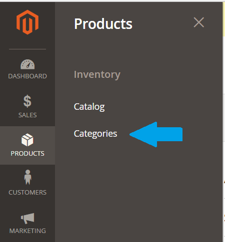 Reach Magento Categories section