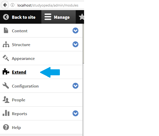 Reaching Drupal Modules section