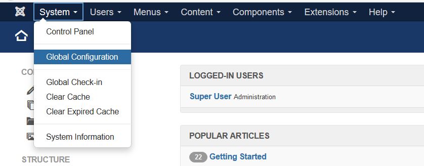 Reaching Joomla Metadata Settings