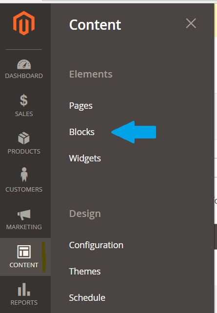 Reaching Magento Blocks section