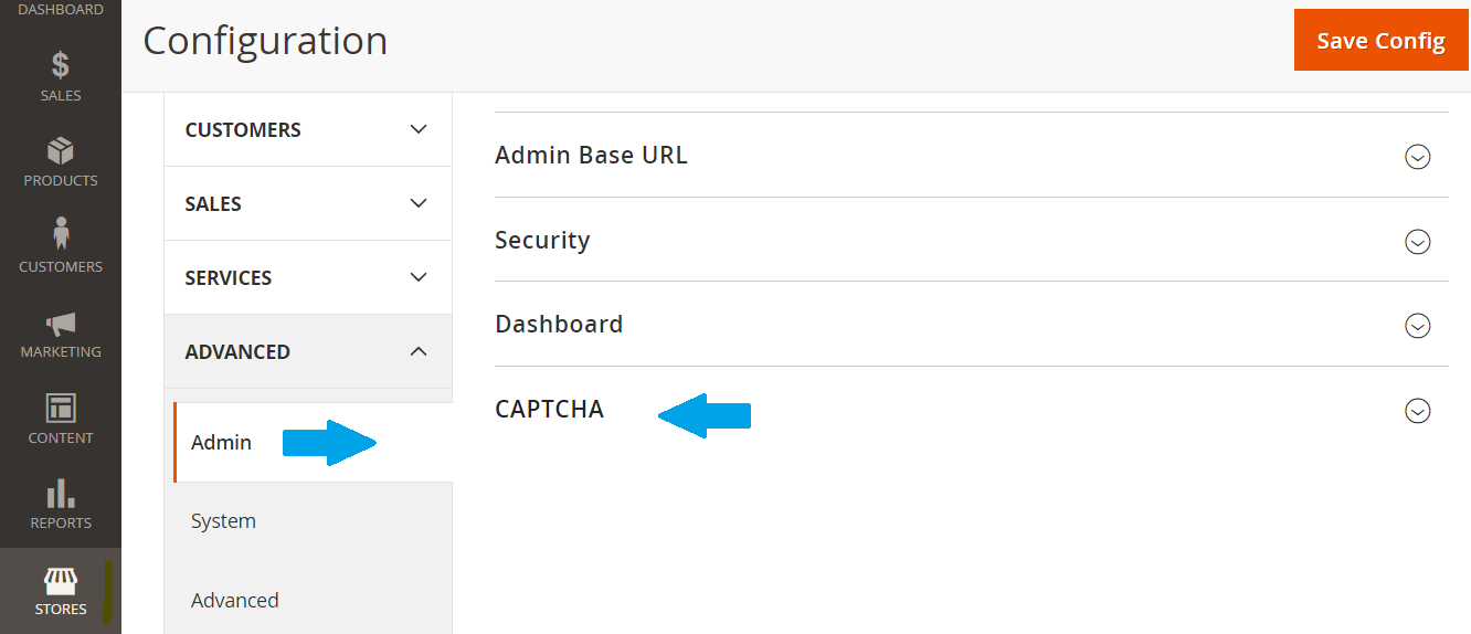 Reaching Magento Captcha Settings for Admin