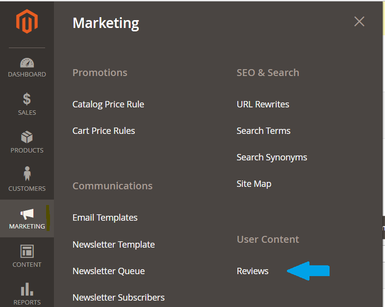 Reaching Magento Reviews section