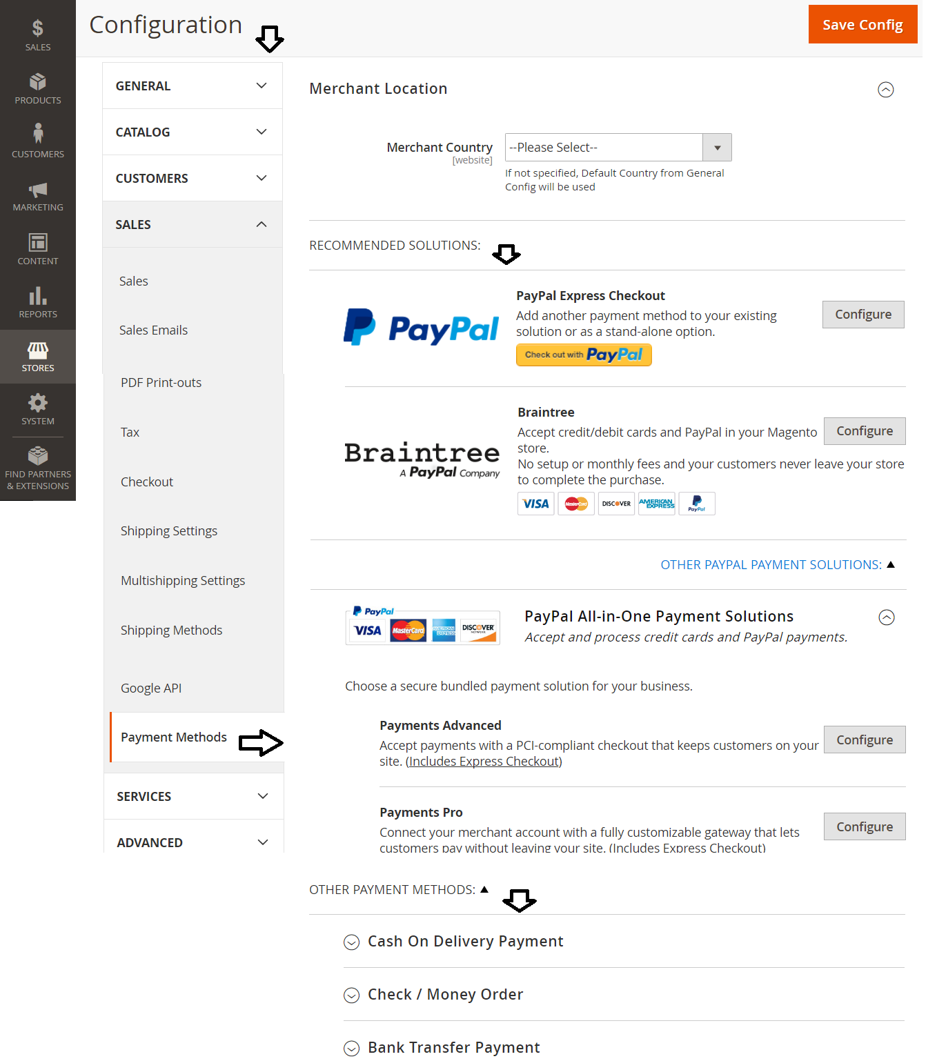 Reaching Magento Store Payment Methods