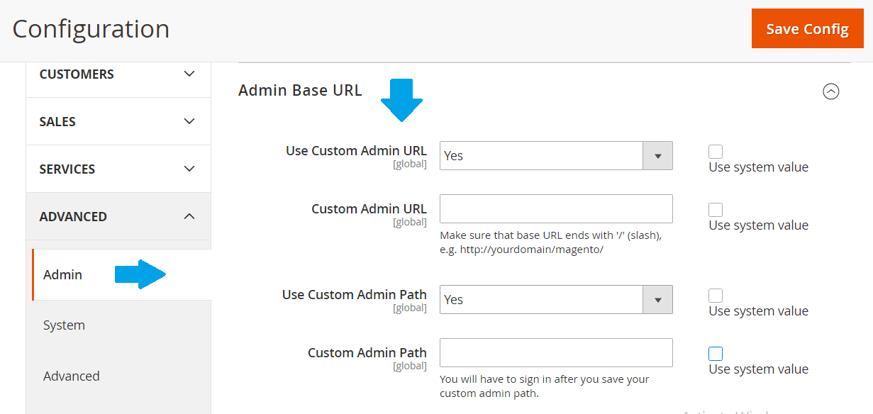 Change Magento Admin Base URL