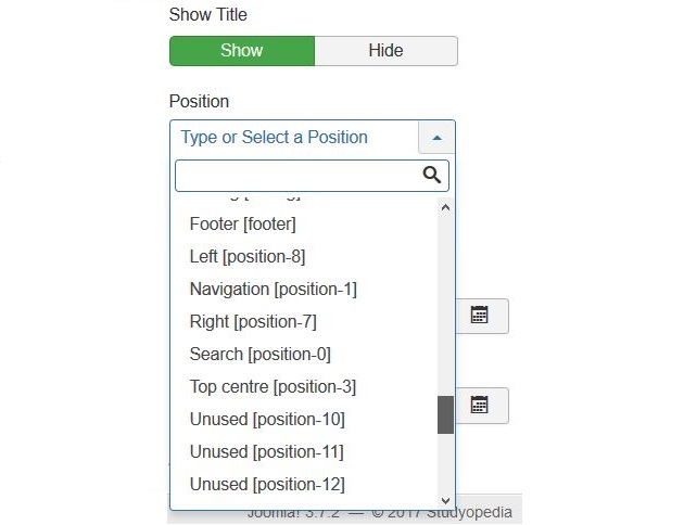 Set Position for Joomla Module