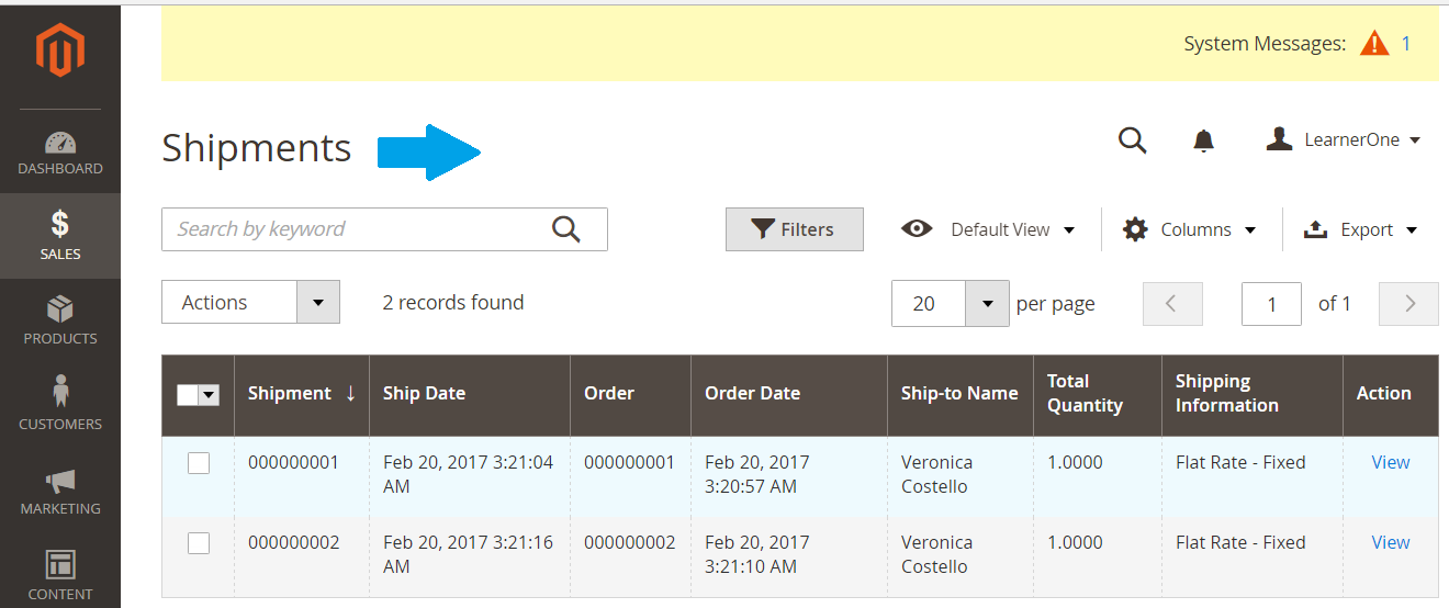 Shipment Information for Magento Store products