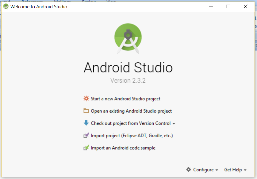 Start a new Android Studio project