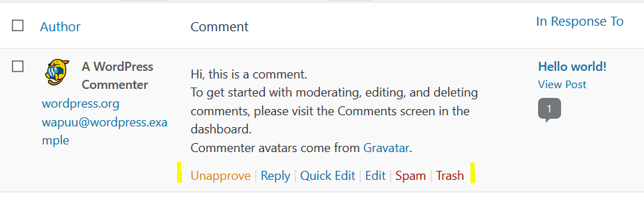 WordPress Comments Options