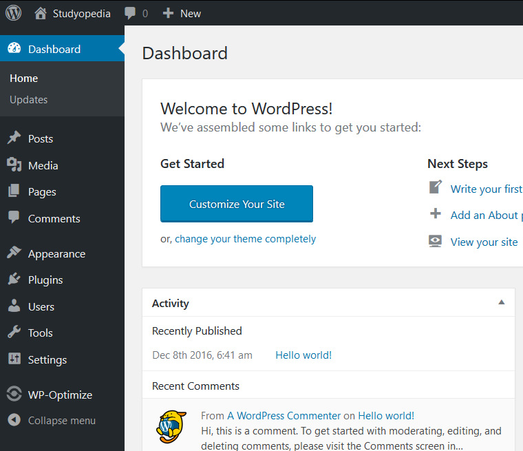 WordPress Left Menus