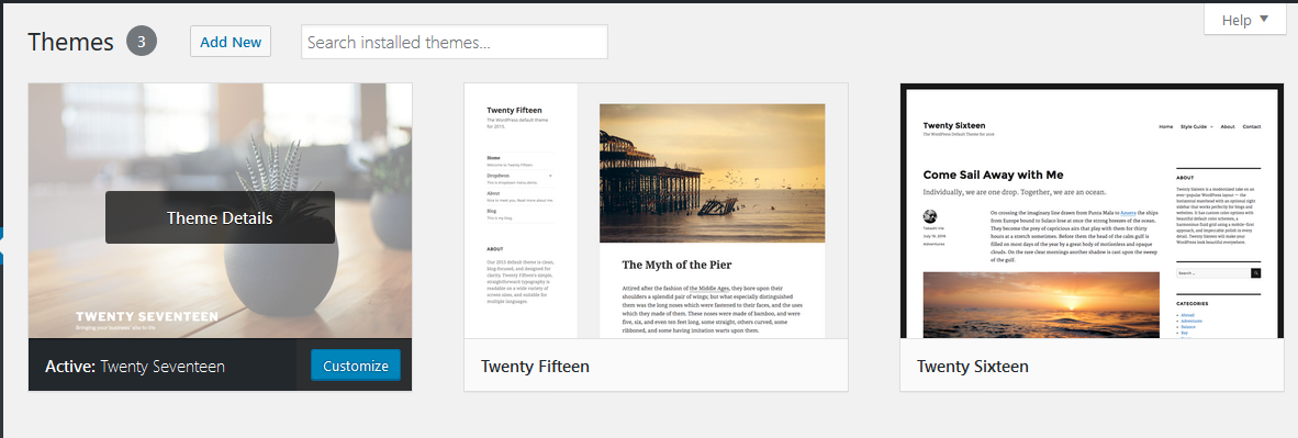 WordPress Default themes