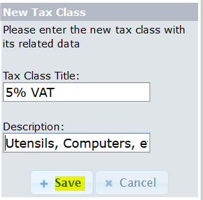 Add New Tax Class for osCommerce store