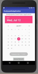 Android DatePicker Control - Studyopedia