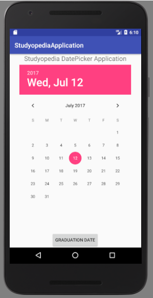 Android DatePicker Control Output