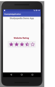 Android RatingBar Control - Studyopedia