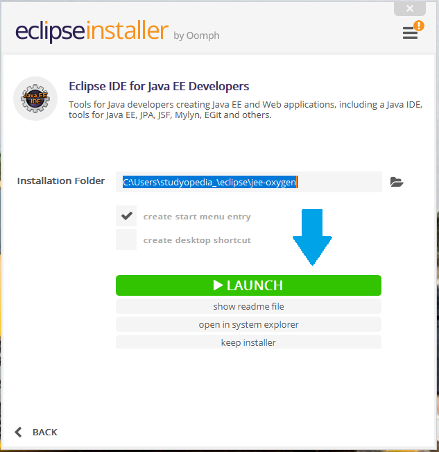 Eclipse IDE Launch button