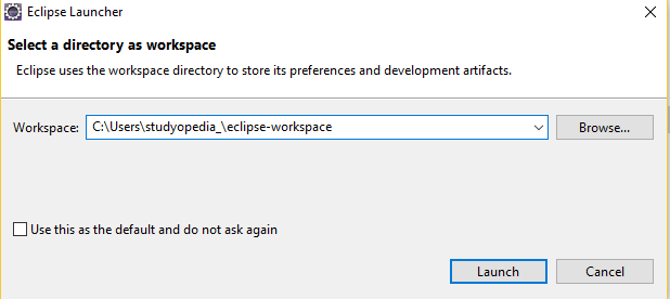 Eclipse IDE Workspace directory