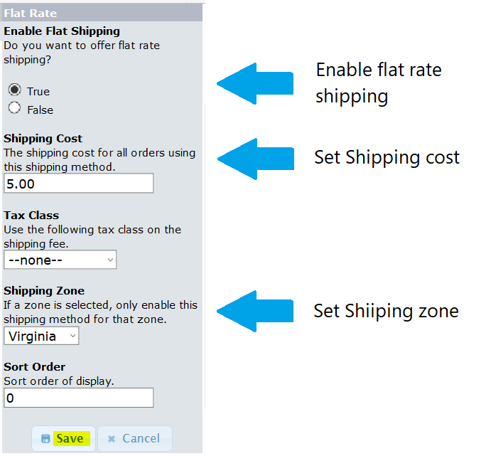 Enable osCommerce store Flat Rate Shipping