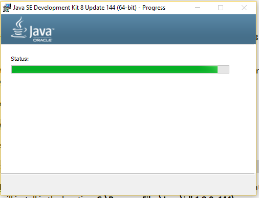 JDK Installation Progress
