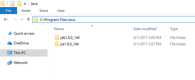 JDK Installation folder