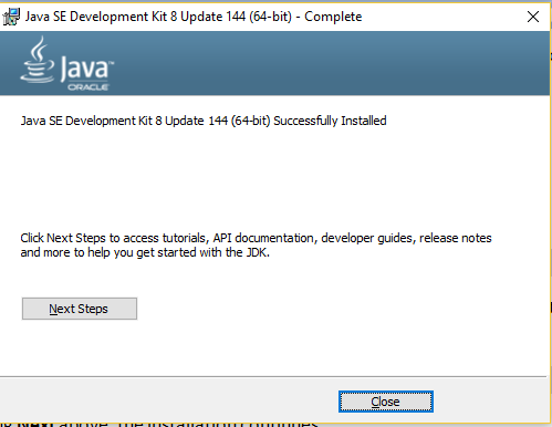 JDK Installation successfull