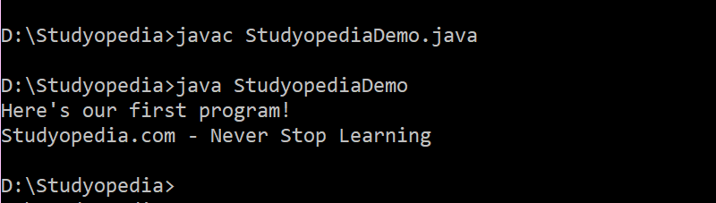 Java Syntax - Studyopedia